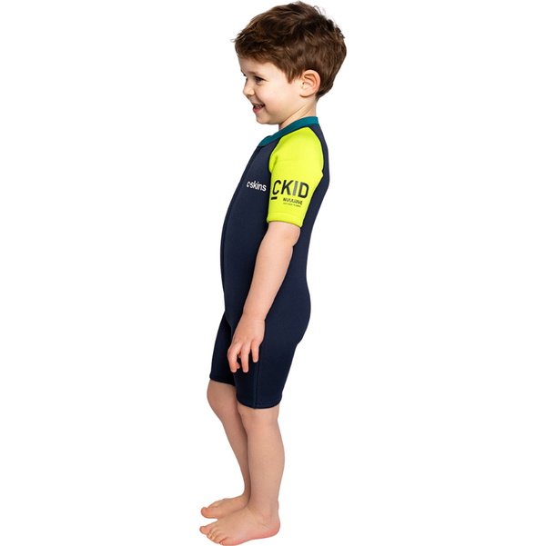 2026 C-Skins Nuwave C-Kid Front Zip Shorty Muta C-NBA32SH - Bluestone / Lime